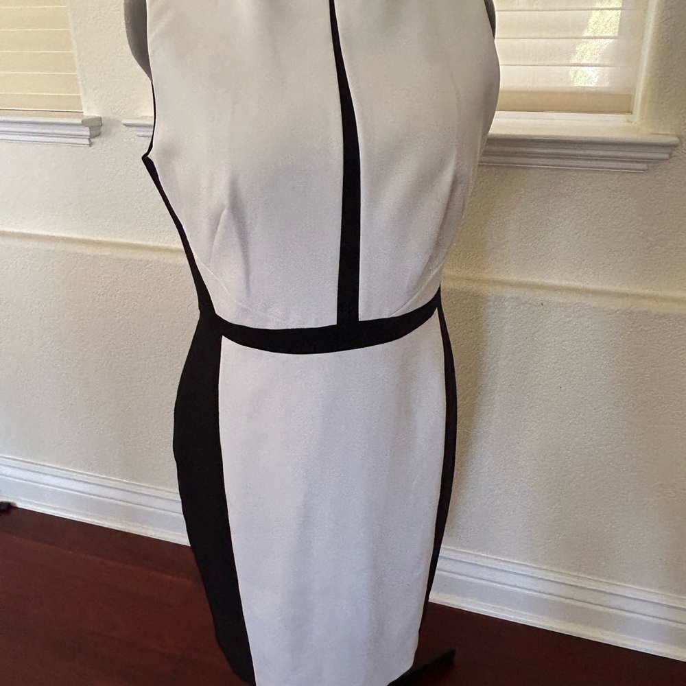 Color block sheath dress. Black and white. White House black market. Size 12